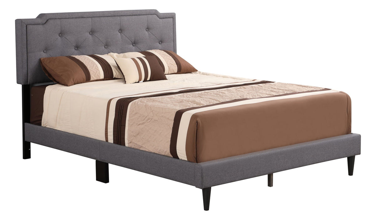 Button Tufted Upholstered Bed with Charming Design - Multiple Colors