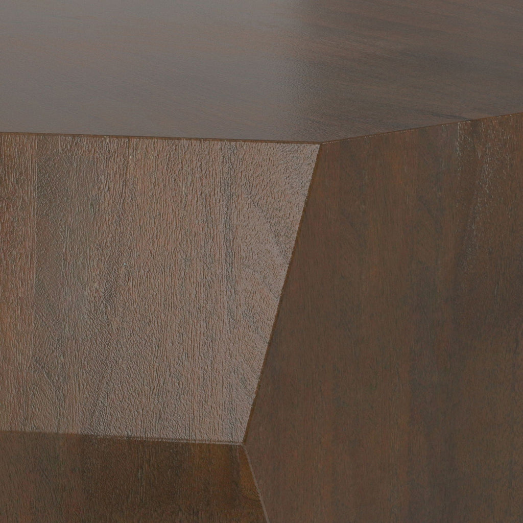 Walnut Geometric Coffee Table with Acacia Veneer - 39" Square
