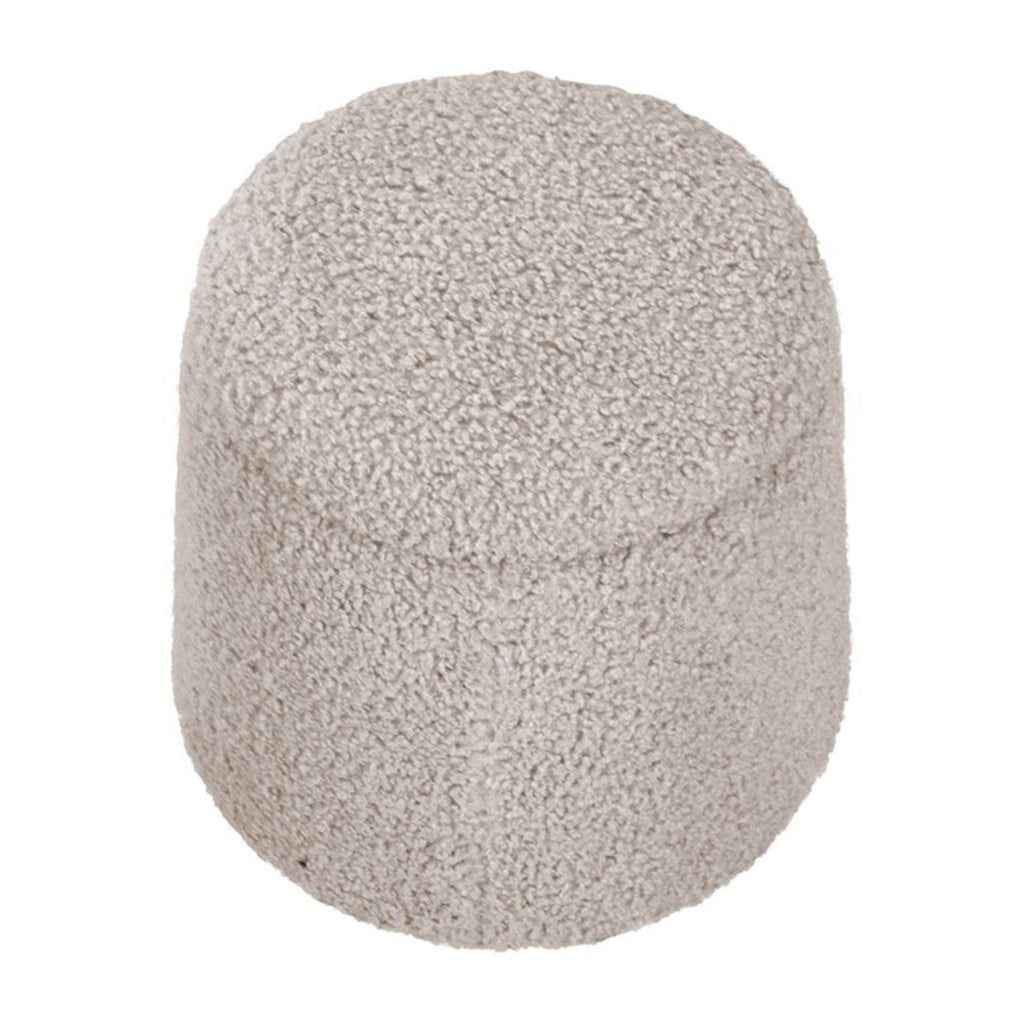 Elegant Round Storage Ottoman with Built-In Storage - Dark Green or Beige