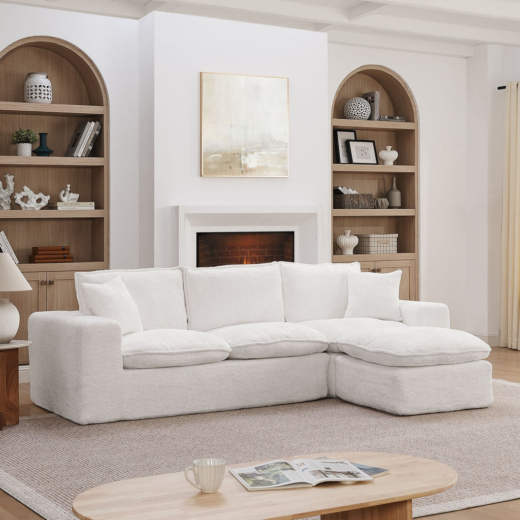 Sectional Sofa with Moveable Ottoman and Modular Design - Multiple Colors