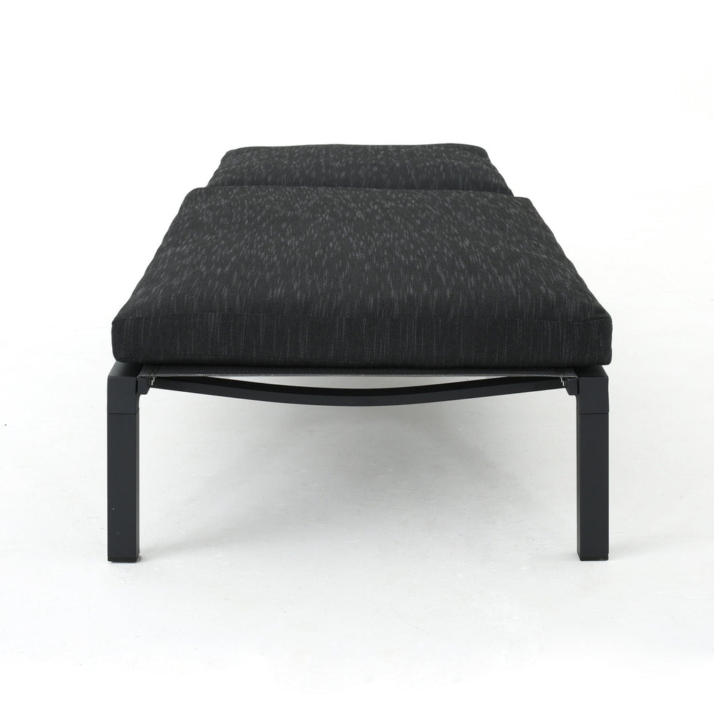 Modern Chaise Lounge with Water-Resistant Cushions - Dark Gray