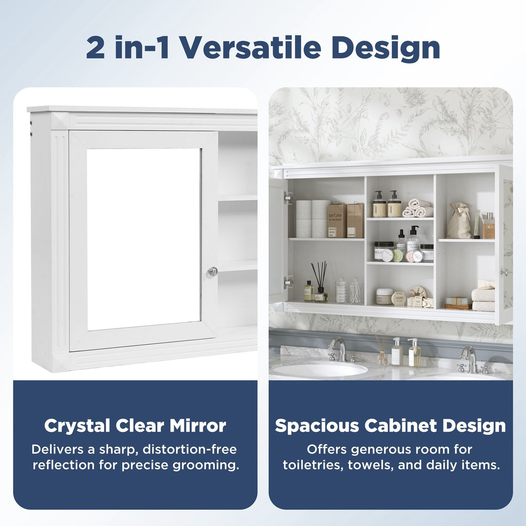 Modern Wall-Mount 2 In 1 Mirror Cabinet