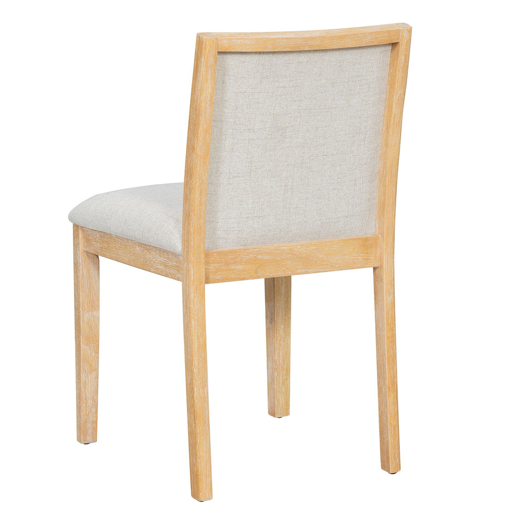6 Piece Dining Room Set with Upholstered Chairs & Padded Bench - Light or Dark Brown