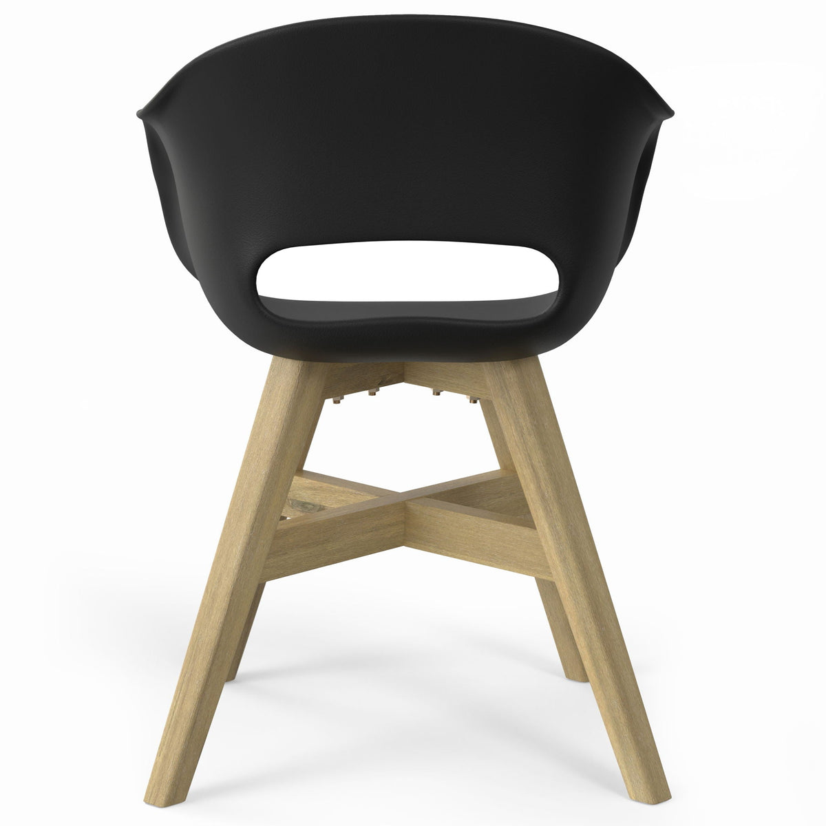 Outdoor Dining Chair Set of 2 with Solid Acacia Base - Black or Gray