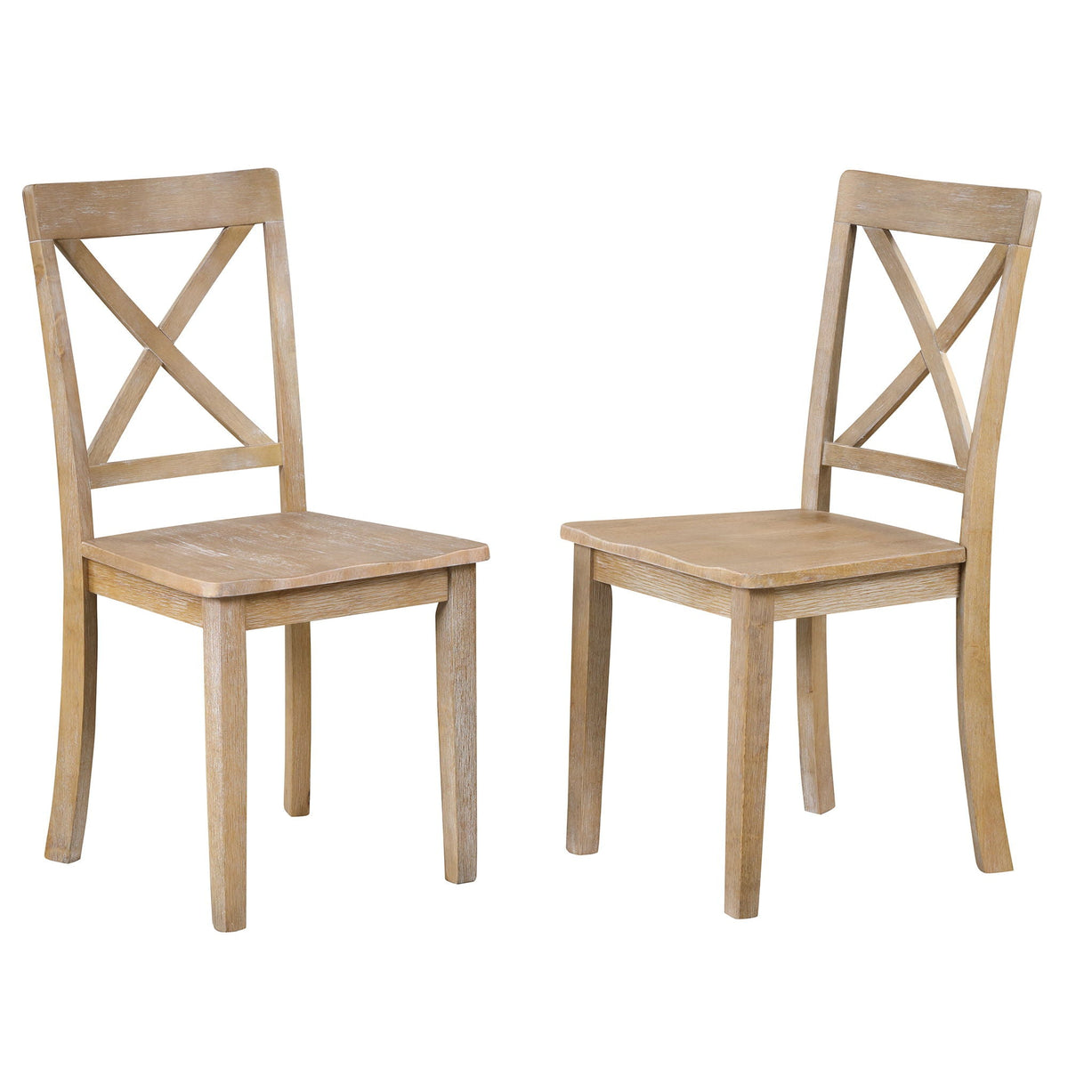 Modern Dining Table Set for 4 with Curved Back Chairs - Beige or Light Brown