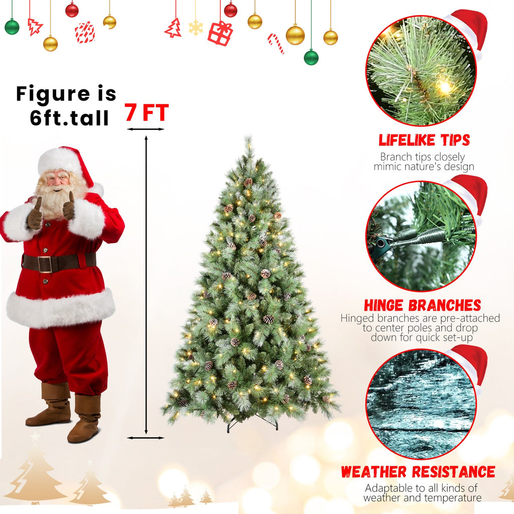 Premium 5FT Christmas Tree with 200 Warm Lights - Warm White