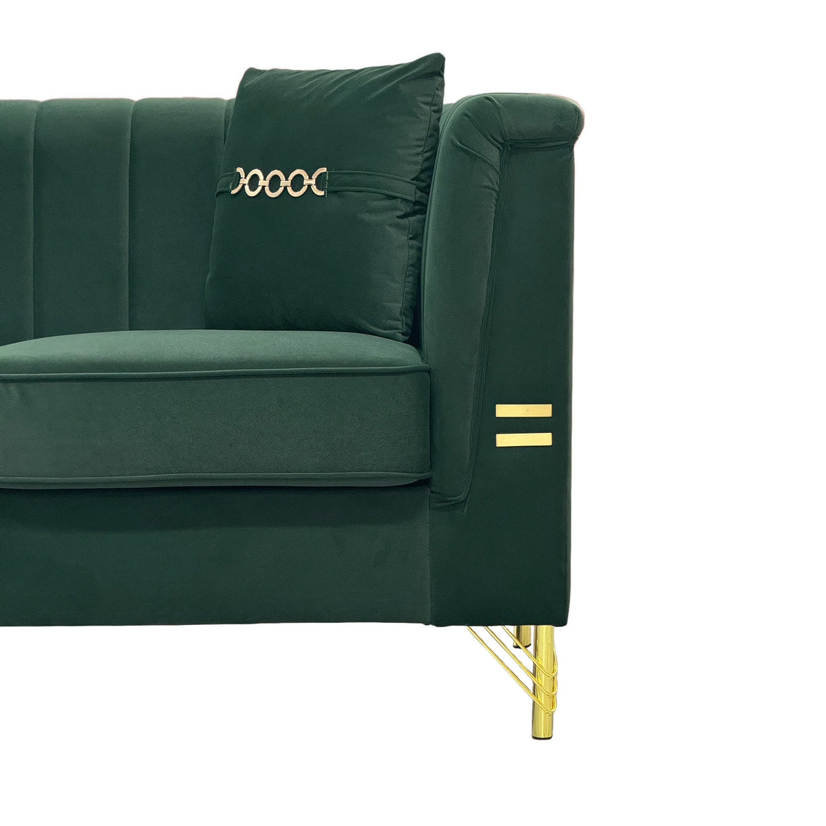 Velvet Sofa with Durable Construction - Gray