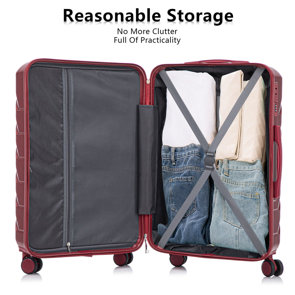 3 Pieces Set Spinner Wheel Luggage With Combination Lock