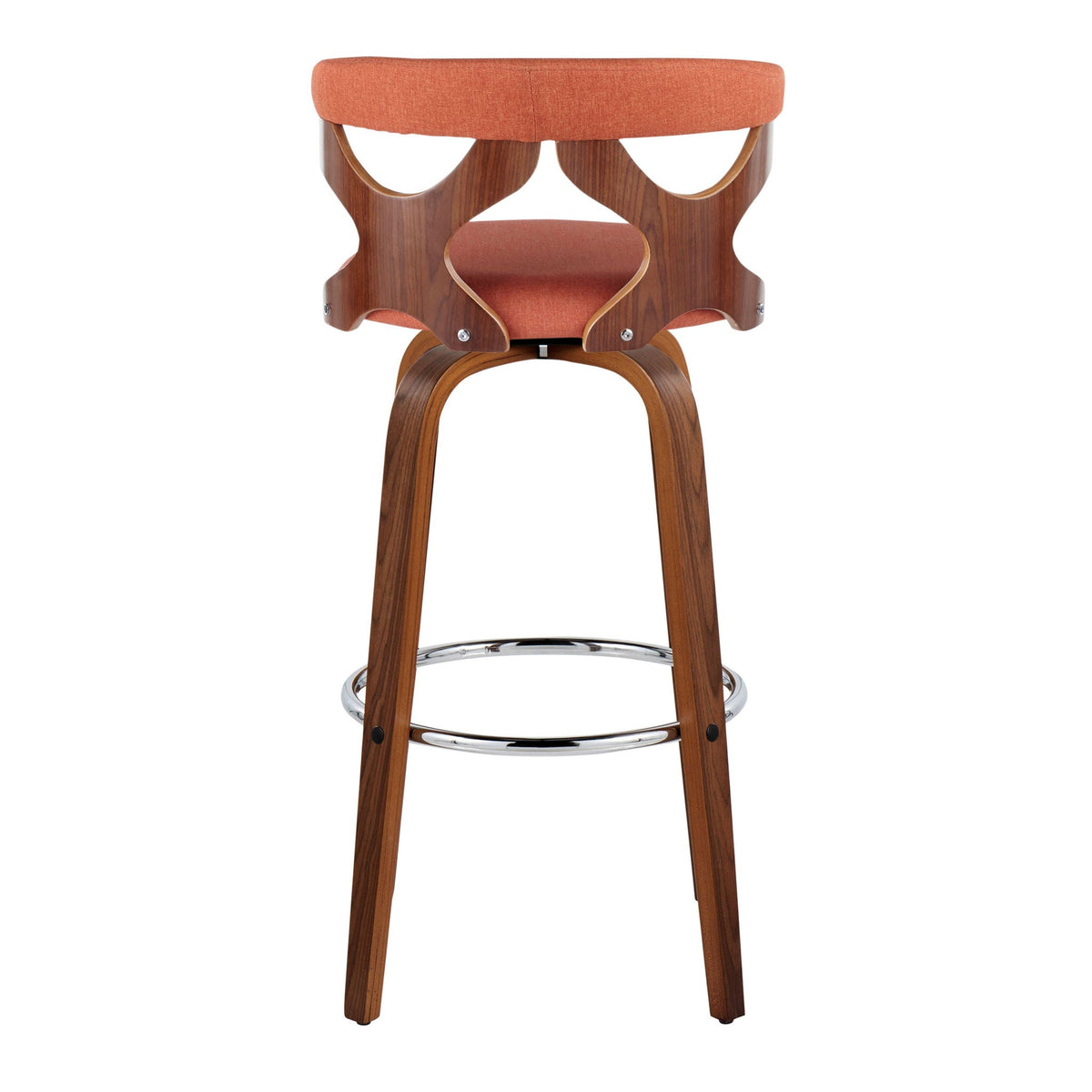 Mid Century Modern Swivel Barstool Set with Padded Upholstery - Multiple Colors