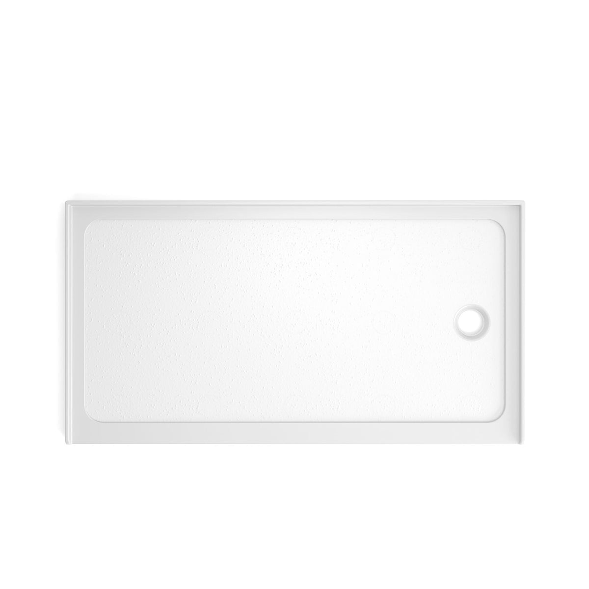 Shower Base Drain with Single Threshold Design - White