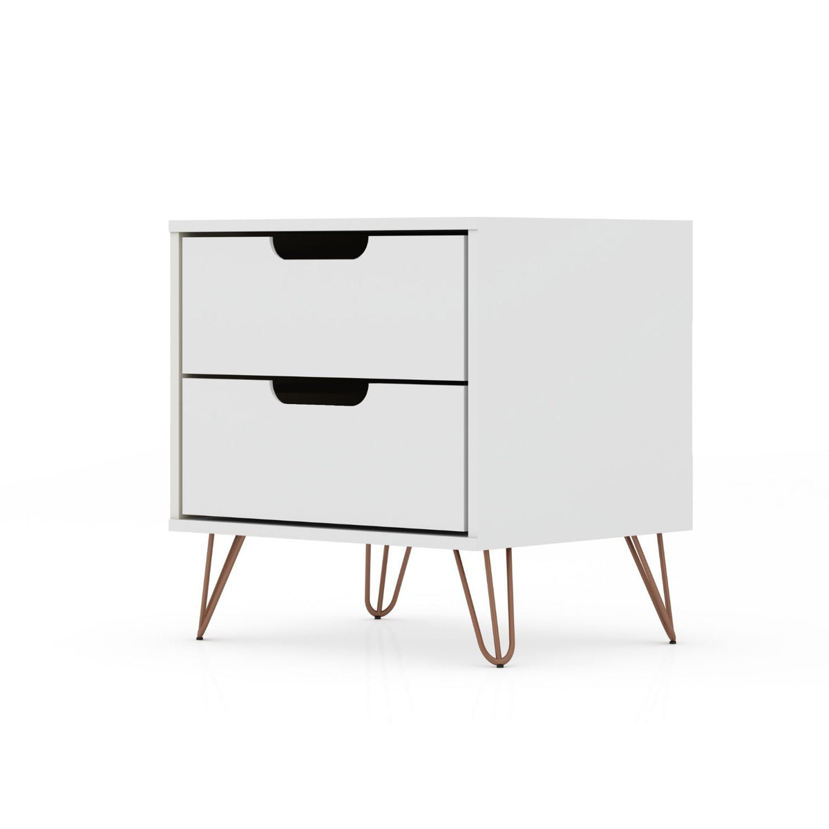 White Nightstand with 2 Drawers - Modern Storage Solution