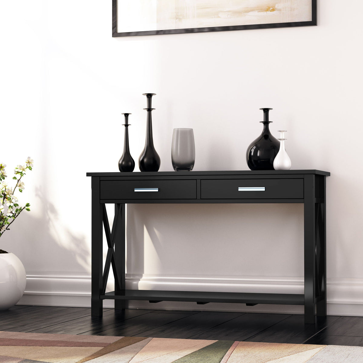 Handcrafted Console Table with Drawer Storage - Multiple Colors