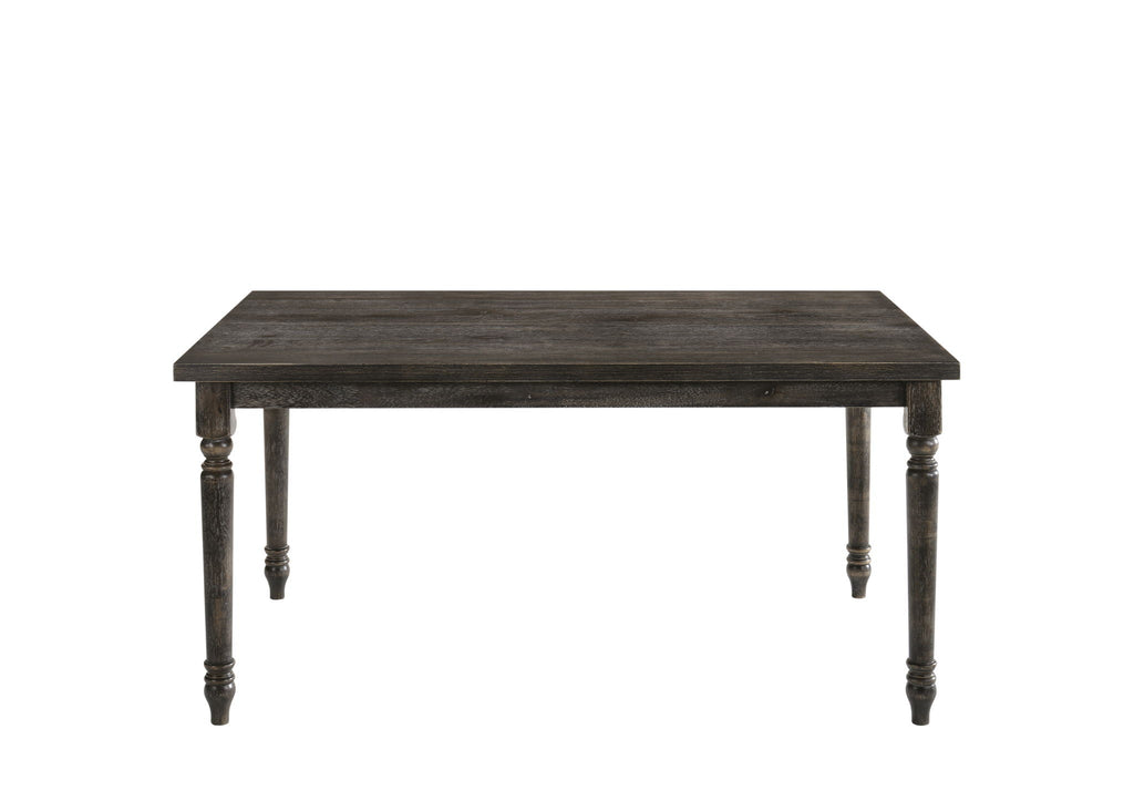 Weathered Gray 7 Piece Dining Room Set with Fabric Chairs - Gray