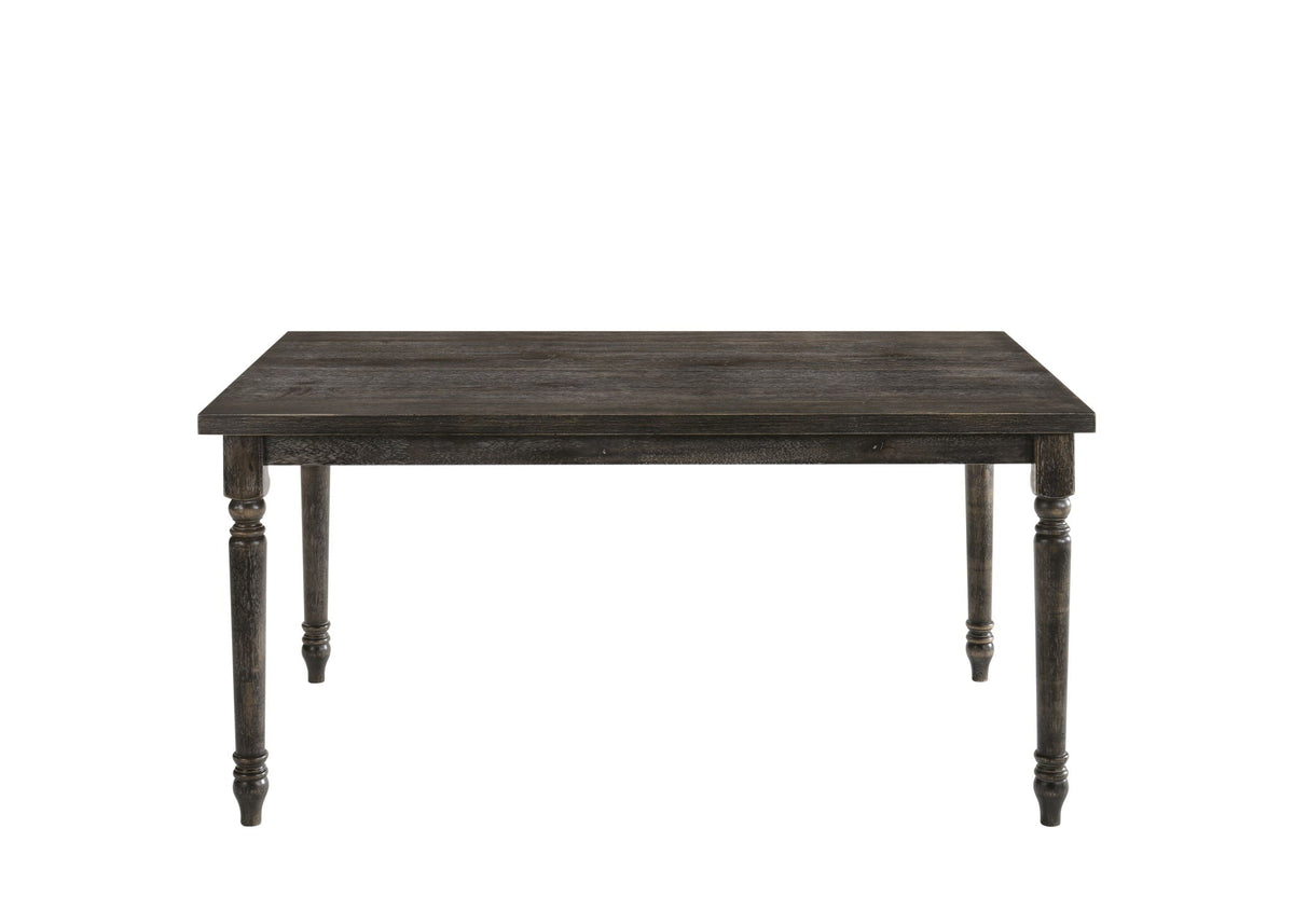 Weathered Gray 7 Piece Dining Room Set with Fabric Chairs - Gray