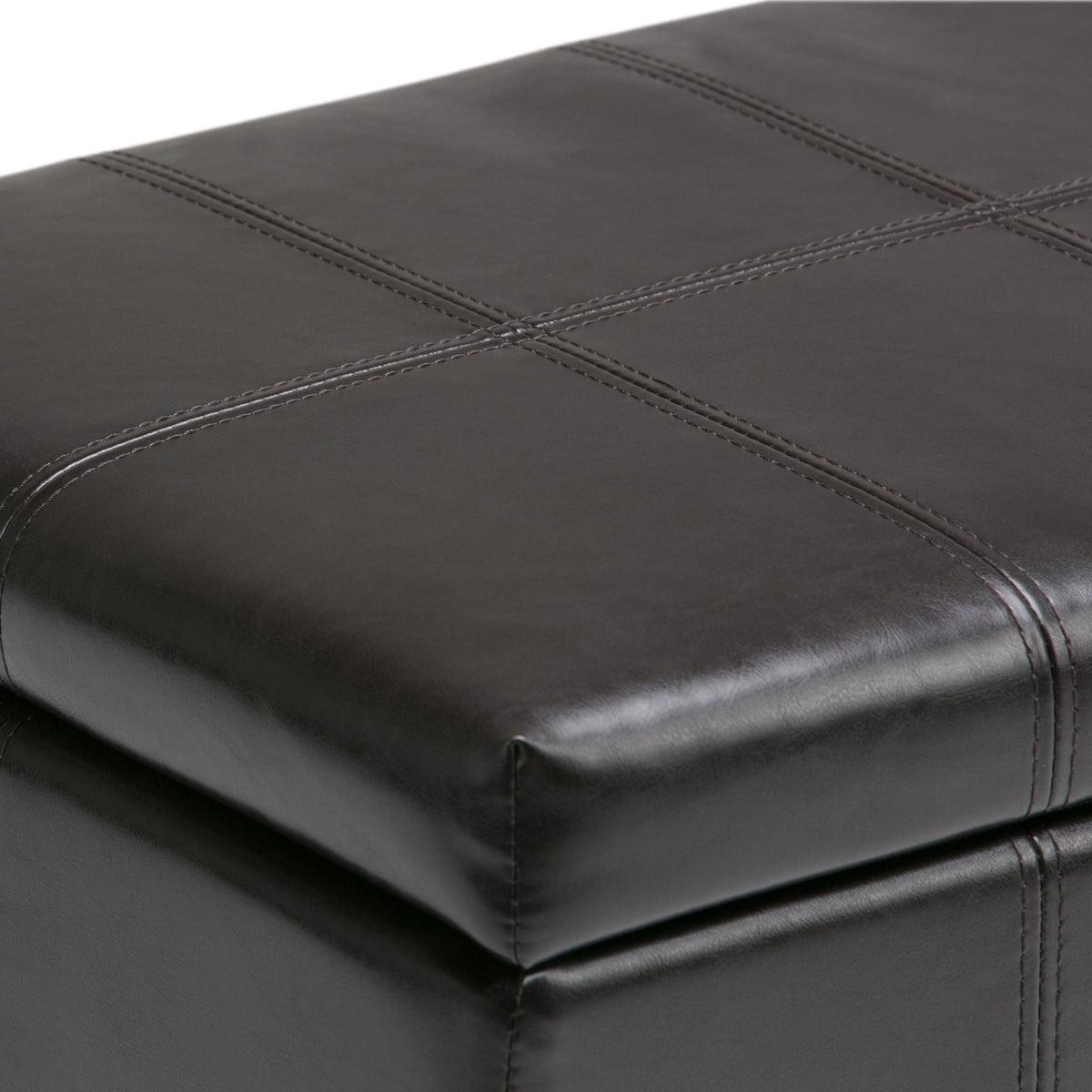 Multifunctional Storage Ottoman Bench with Safety Hinge - Dark Brown or Black