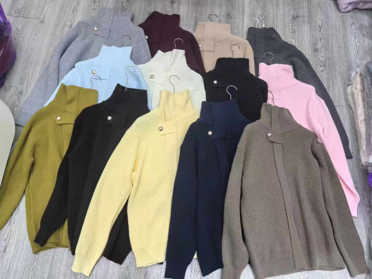 Women's Stand-Collar Knit Cardigan