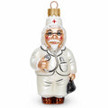 Doctor with Stethoscope Glass Christmas Ornament