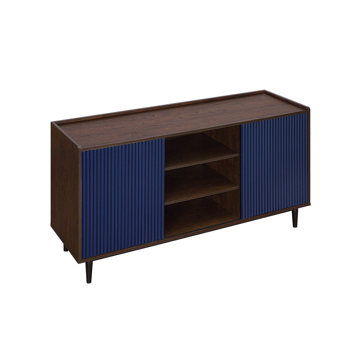 Fluted Sideboard with Adjustable Storage - Black or Blue