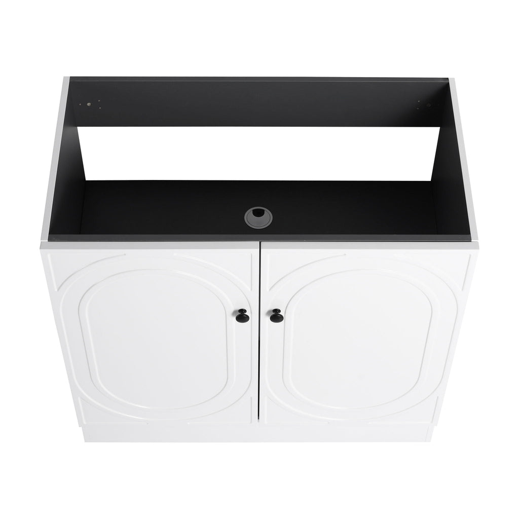 Modern Freestanding Bathroom Vanity with Soft Close Cabinet Doors - Pearl Silver, White, or Dark Green