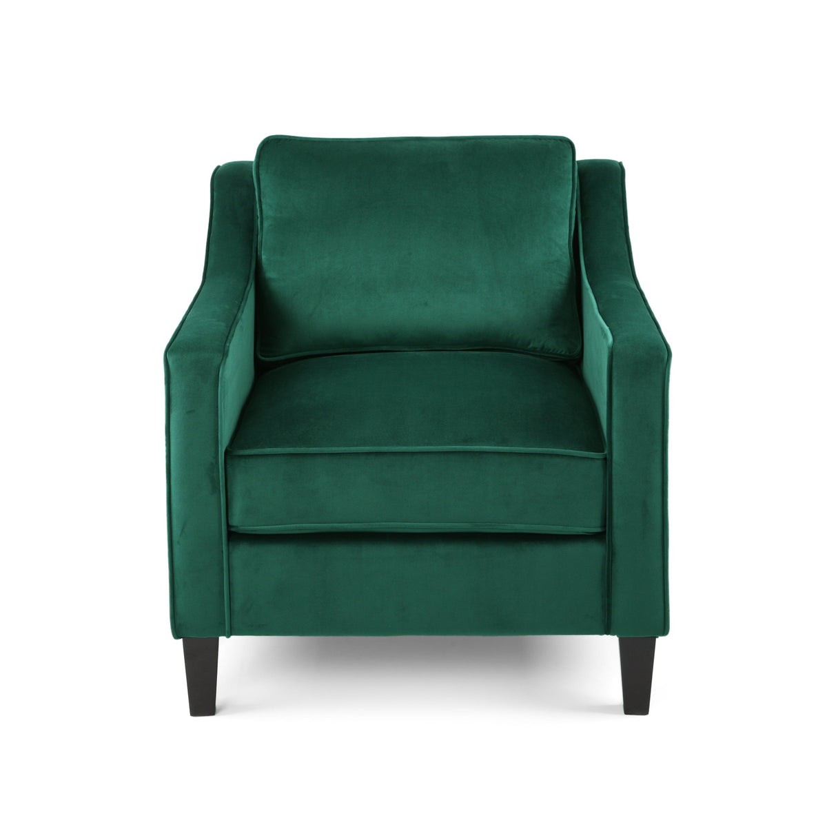 Green Velvet Upholstered Club Chair with Upholstered Velvet - Green