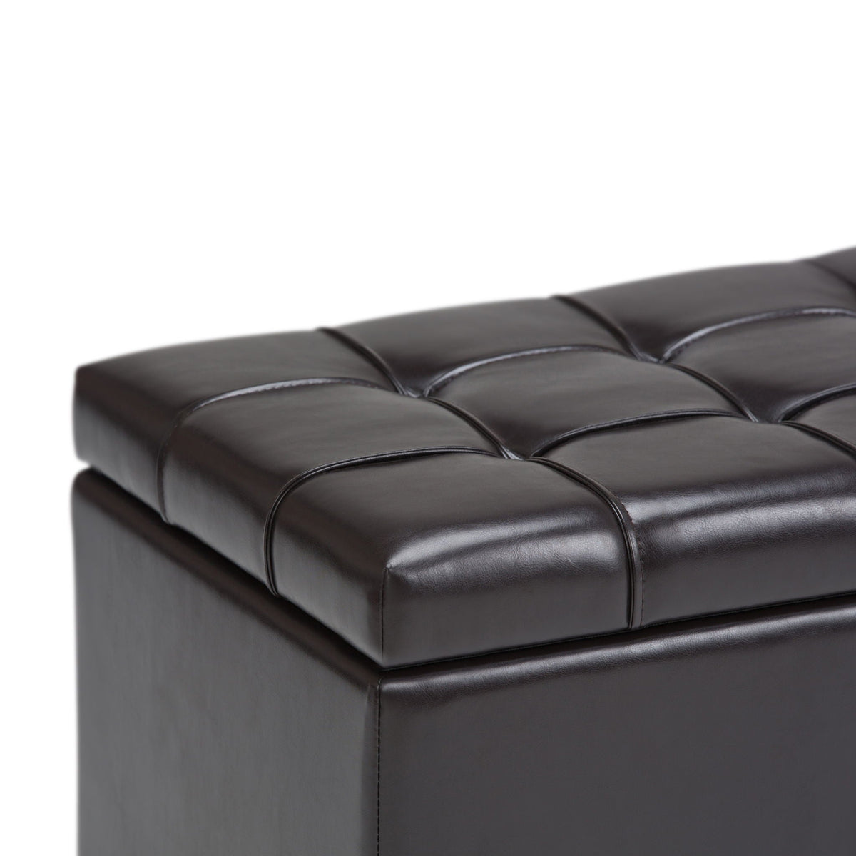 Upholstered Storage Ottoman Bench with Safety Hinge - Multiple Colors