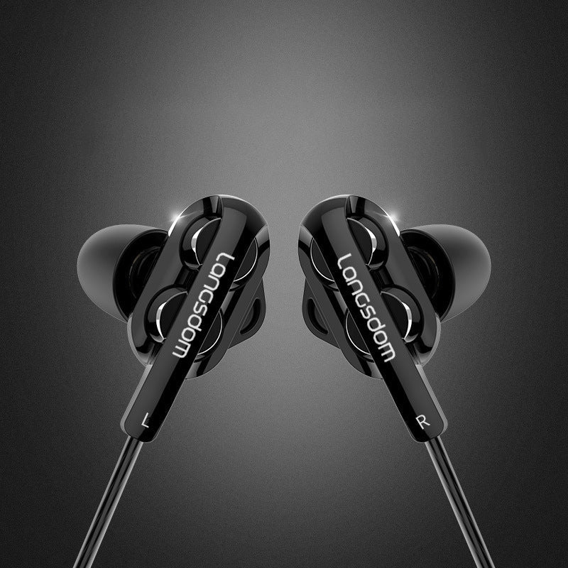 D4 Quad-core Dual-moving Coil Eating Chicken Gaming Headset In-ear