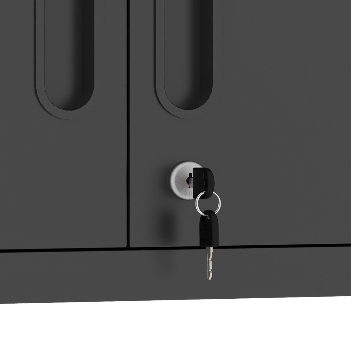 Metal Wall Mounted Tool Storage Cabinet with 2 Locking Doors and Adjustable Shelf - Gray or Black