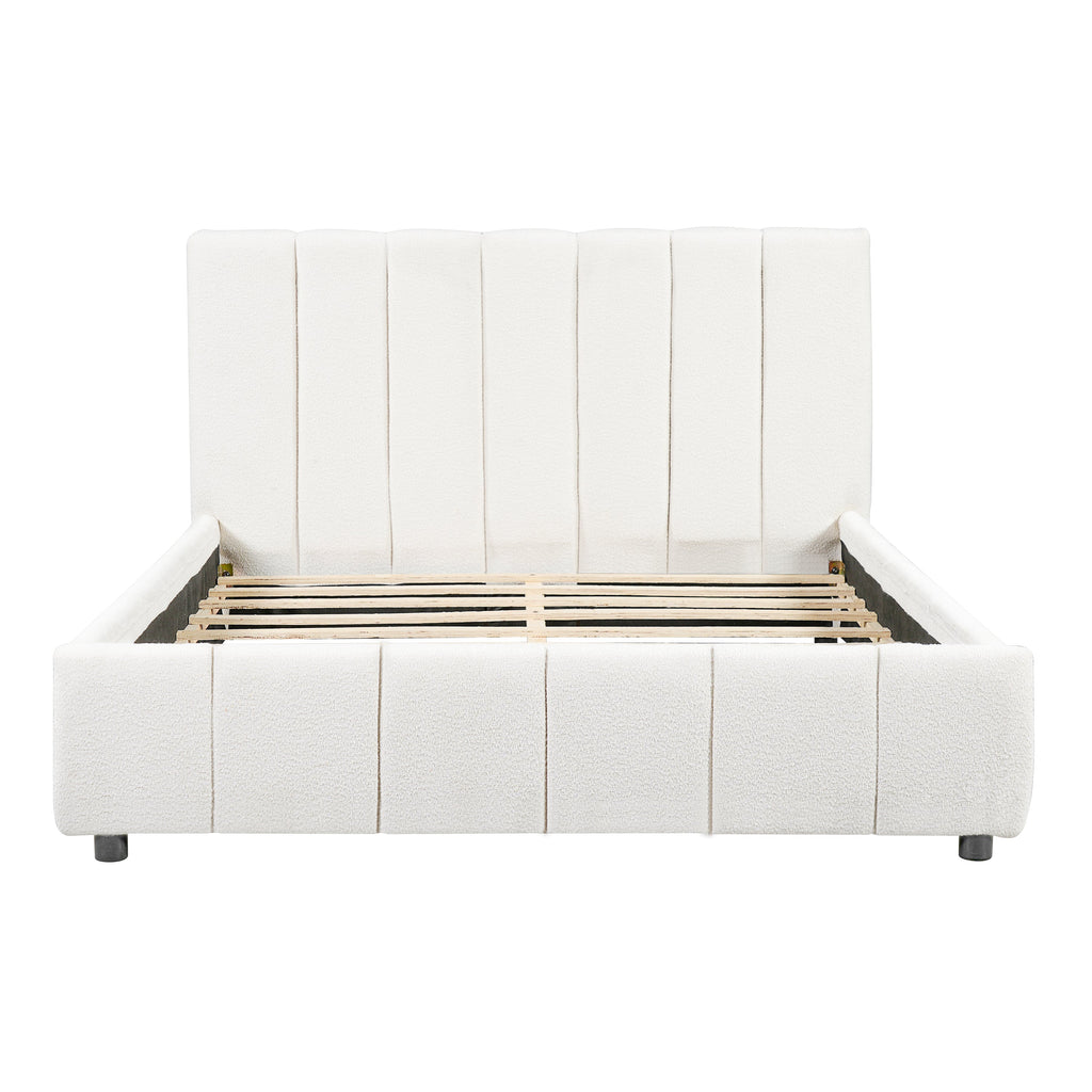 Queen Size Upholstered Bed Frame with Thick Fabric