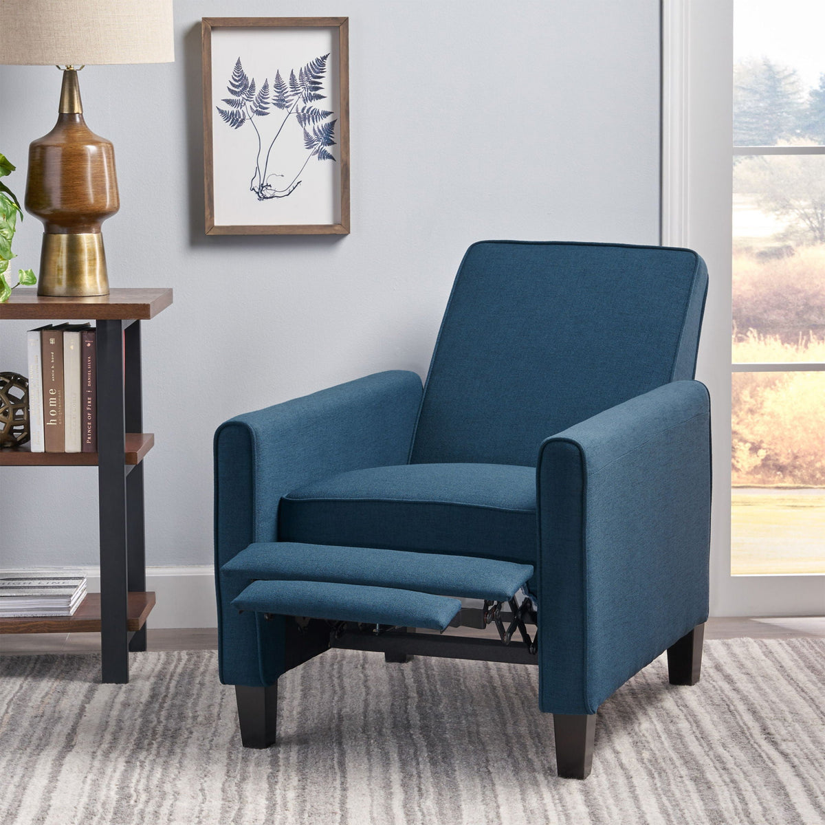 Upholstered Push Back Recliner Chair with Adjustable Recline - Multiple Colors