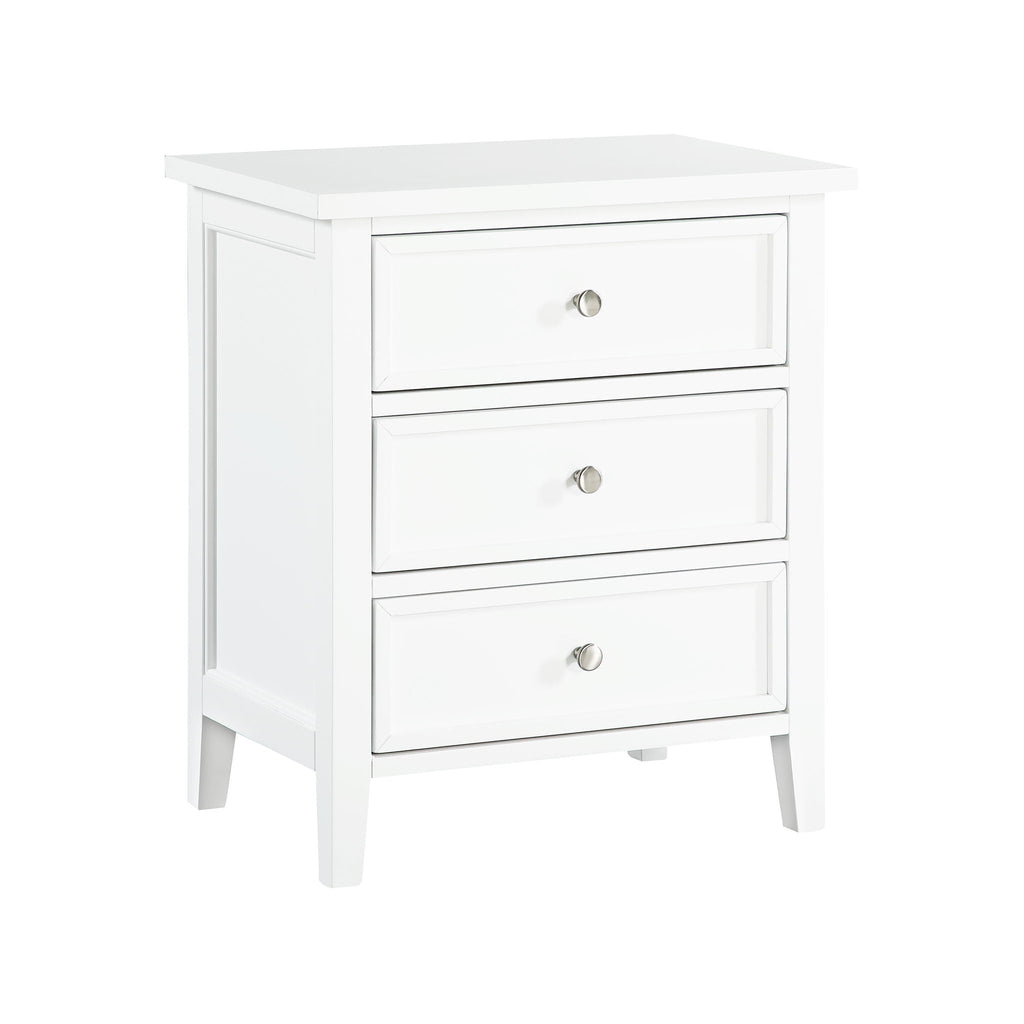 3 Drawer Nightstand with Metal Glides - White, Blue, Dark Green