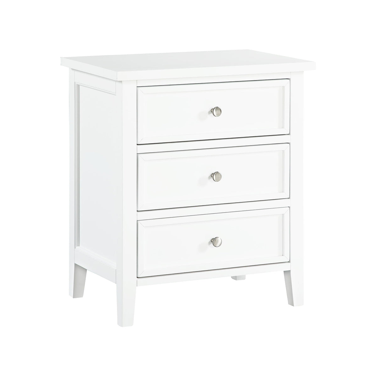 3 Drawer Nightstand with Metal Glides - White, Blue, Dark Green