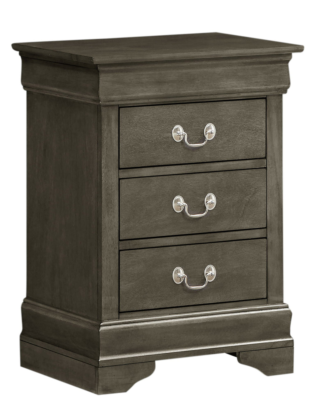 Louis Phillipe Wood Nightstand with Storage Drawers - Multiple Colors
