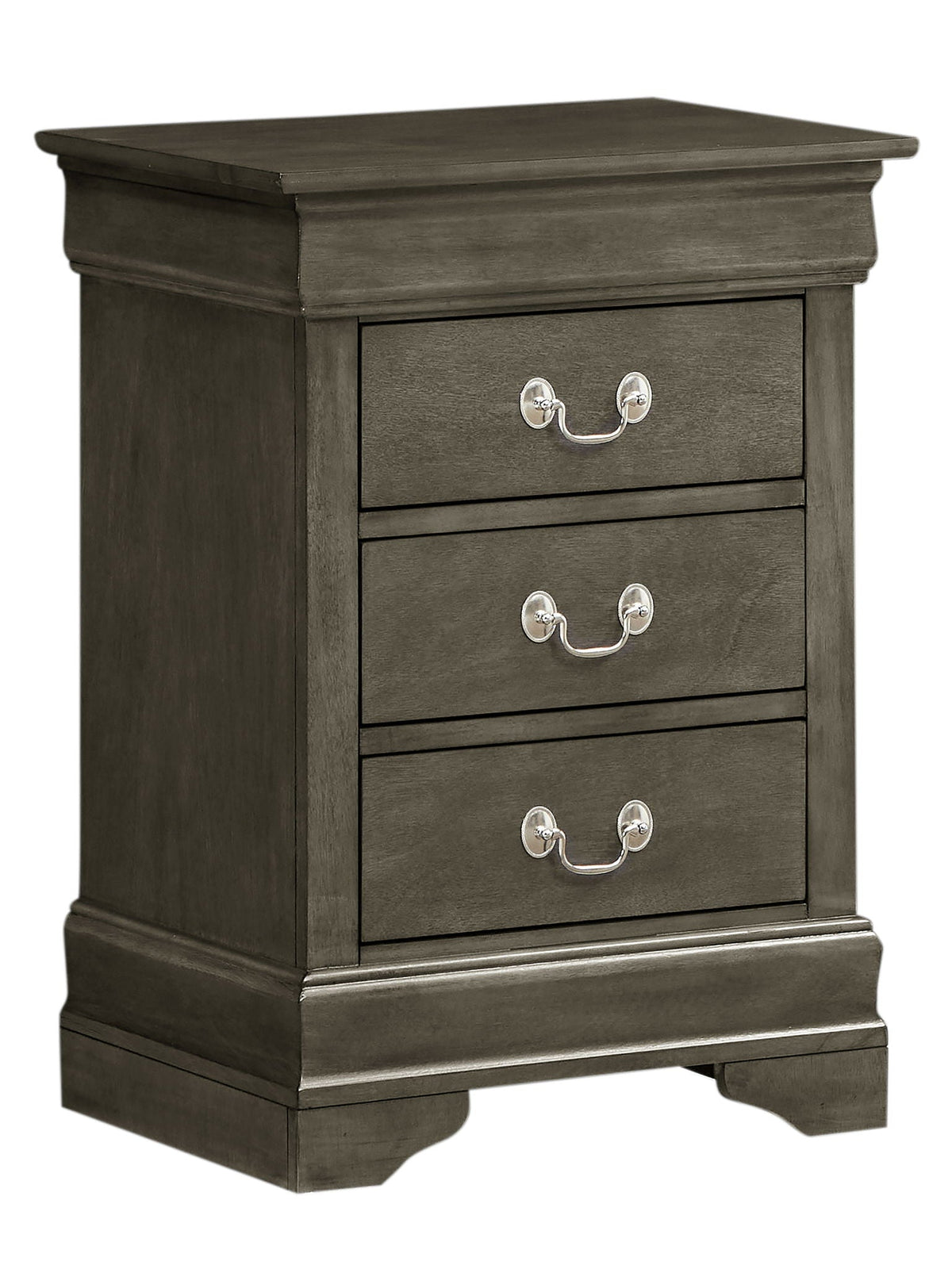 Louis Phillipe Wood Nightstand with Storage Drawers - Multiple Colors