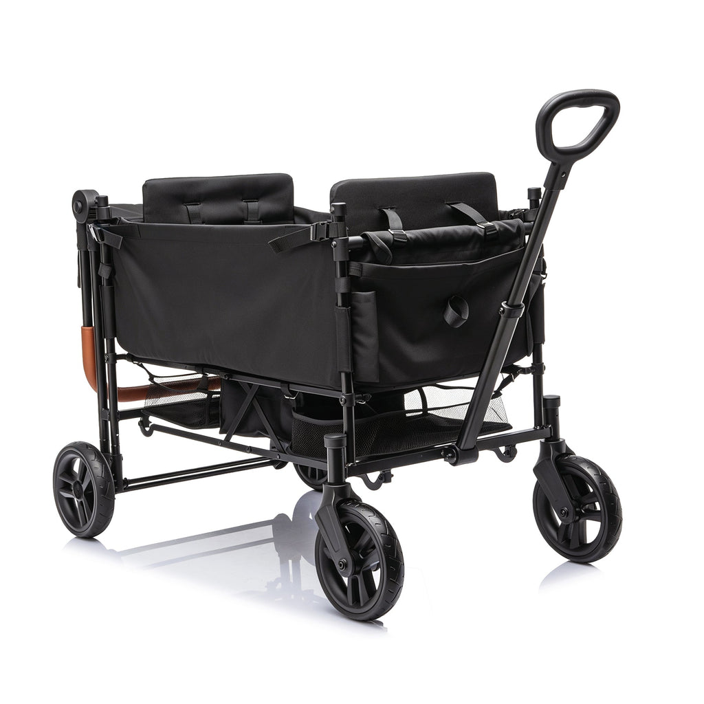Wagon Stroller for 2 Kids with Adjustable Canopy and All-Terrain Wheels