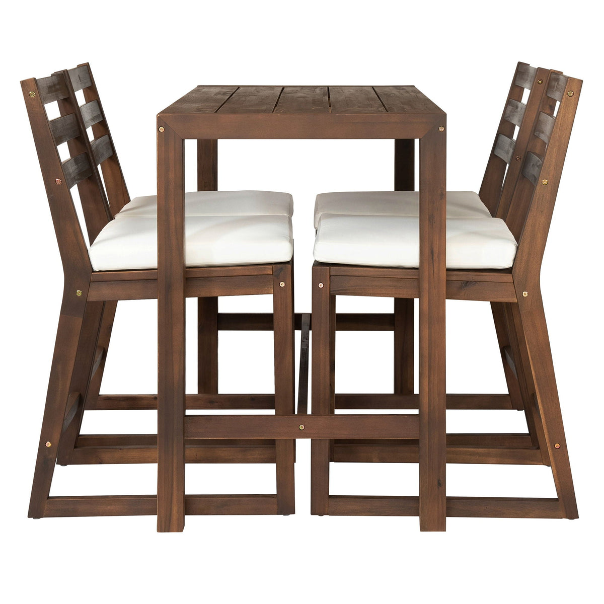 Patio Bar Set with Ergonomic Chairs - Light Brown or Dark Brown