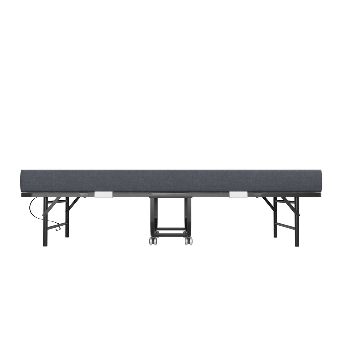 Twin Extra Long Folding Bed for Tall People with Memory Foam Mattress - Black