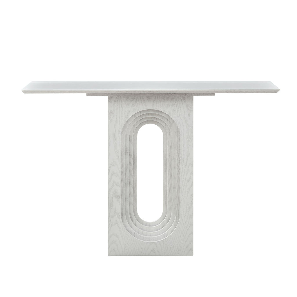 47.24 Inch Entryway Table with Unique Loopback Design - White or Walnut