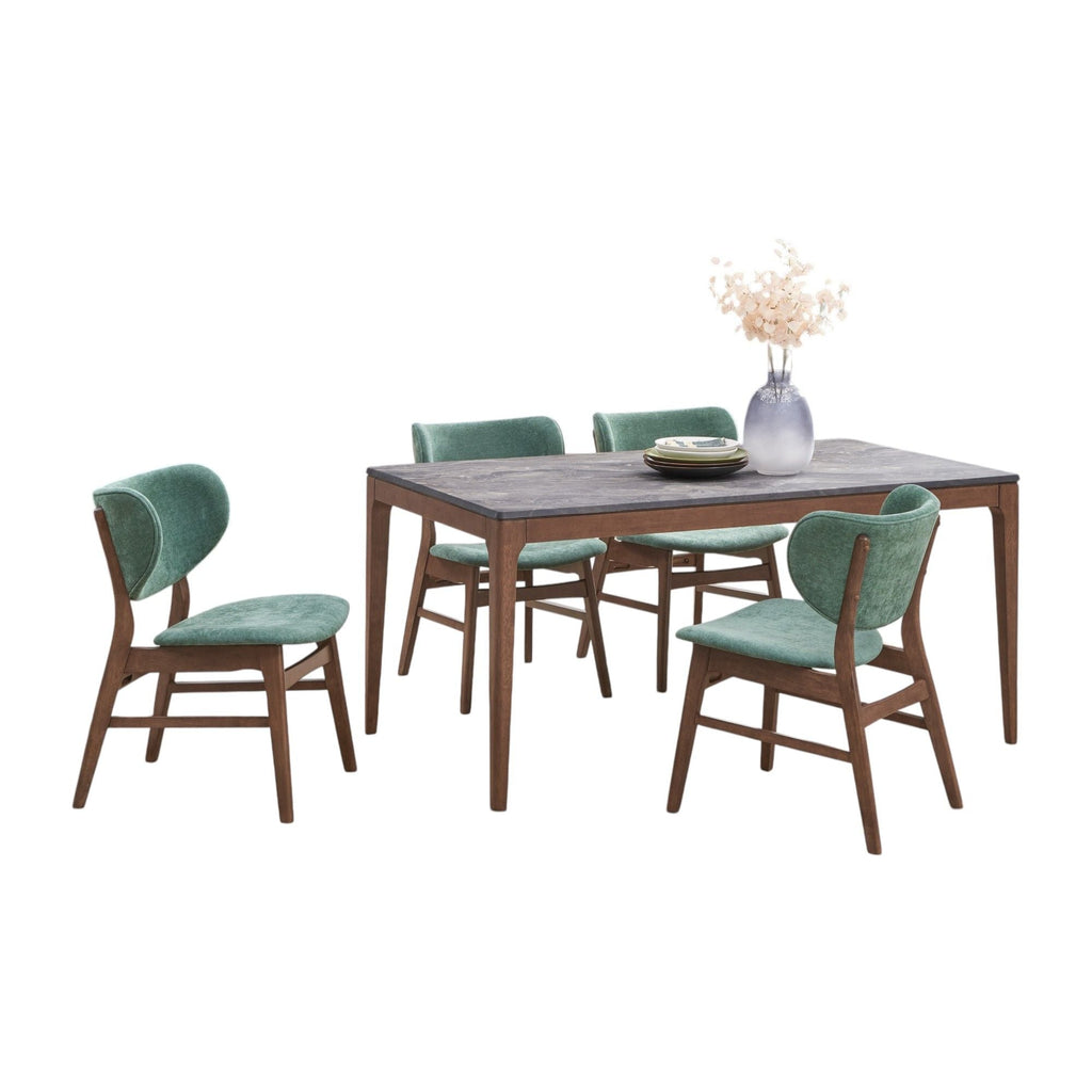 5 Piece Dining Room Set with Upholstered Chairs - Blue or Dark Green