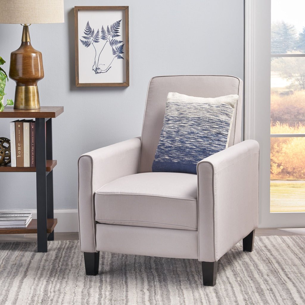 Upholstered Push Back Recliner Chair with Adjustable Recline - Multiple Colors
