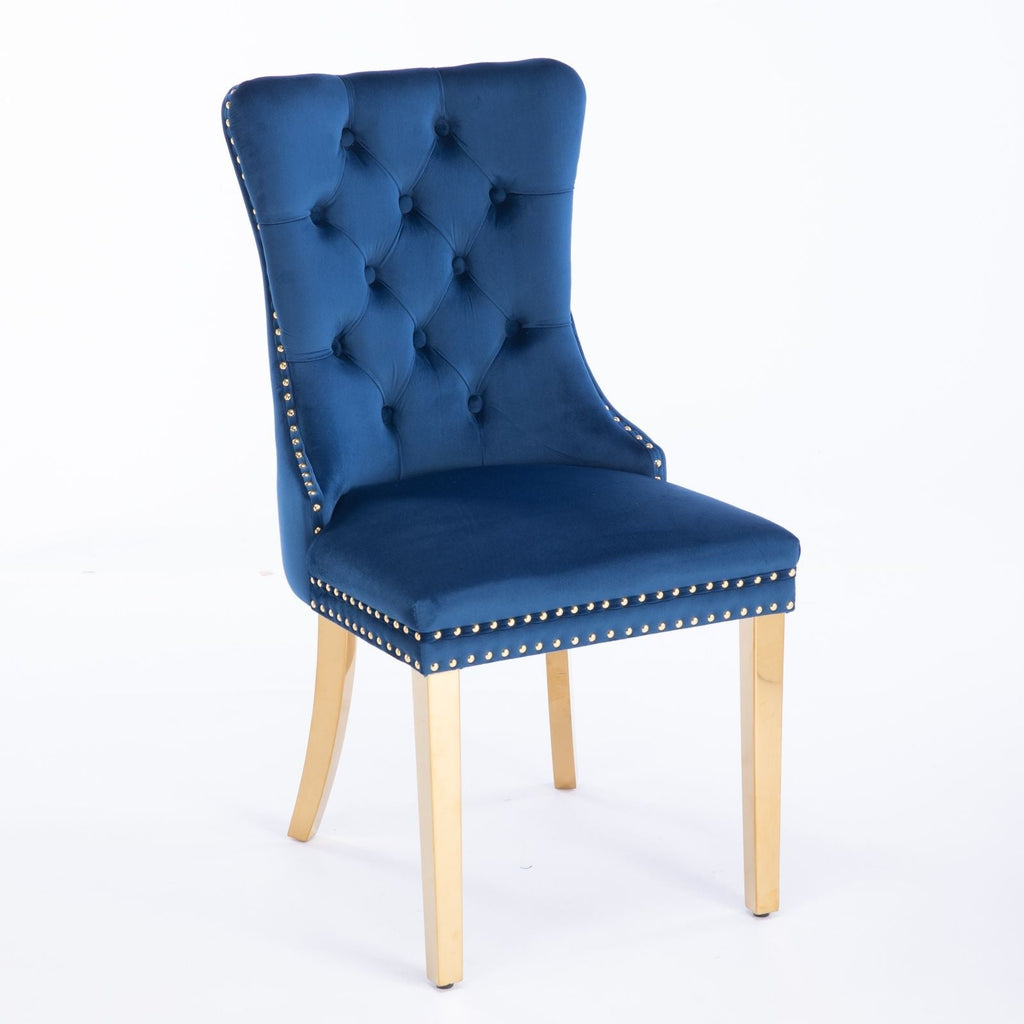 Modern Tufted Dining Chair Set of 2 with Velvet Upholstery - Nikki Collection