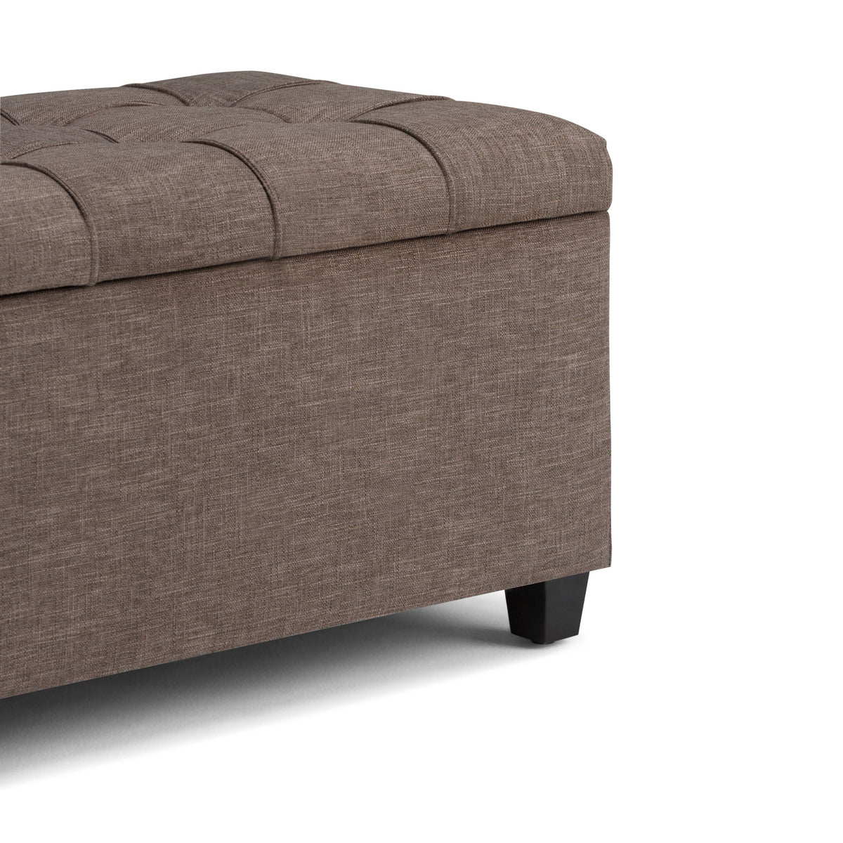 Upholstered Storage Ottoman Bench with Safety Hinge - Multiple Colors