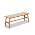 Woven Design Dining Bench with Cane Seat - Natural Oak