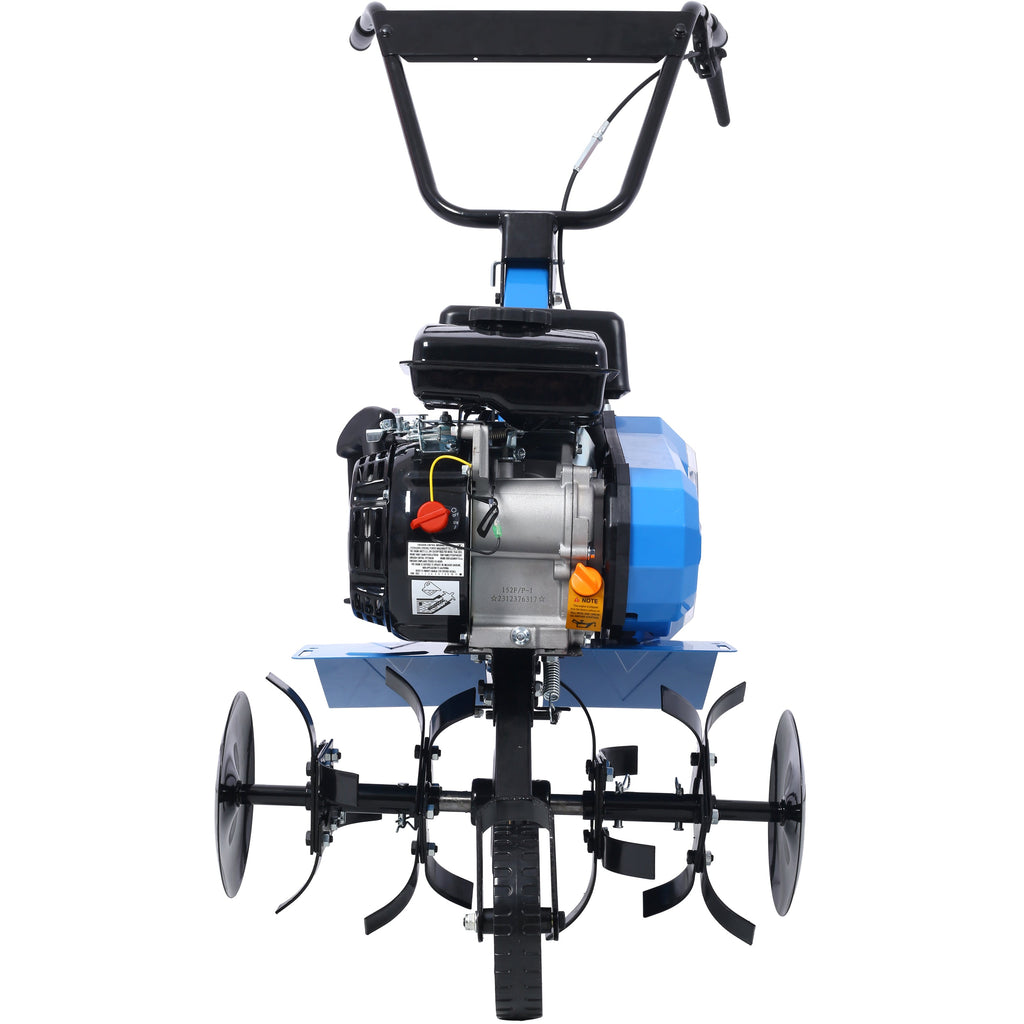 Gas-Powered Steel Tiller with 45.6-Inch Wide Path – Steel