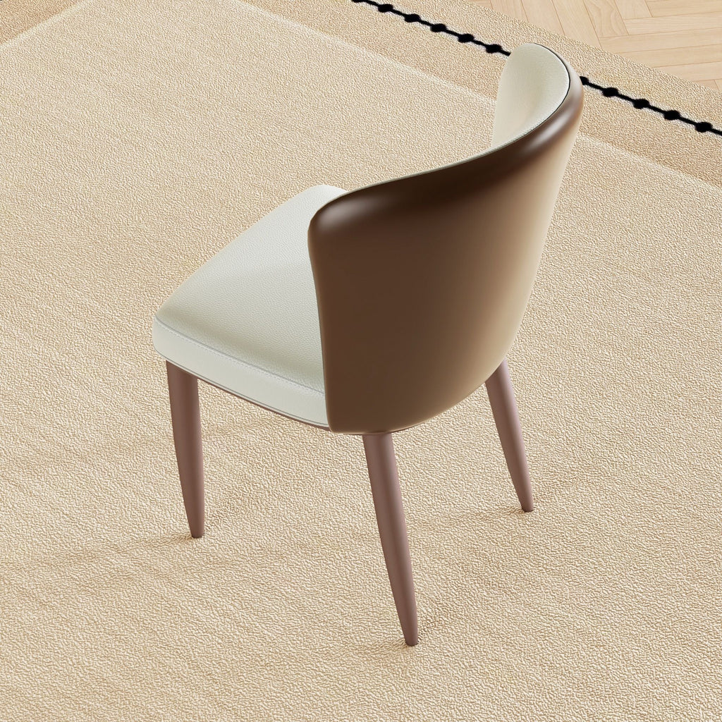 Dining Chair With Carbon Steel Legs, Comfortable Seating, (Set of 2) - White