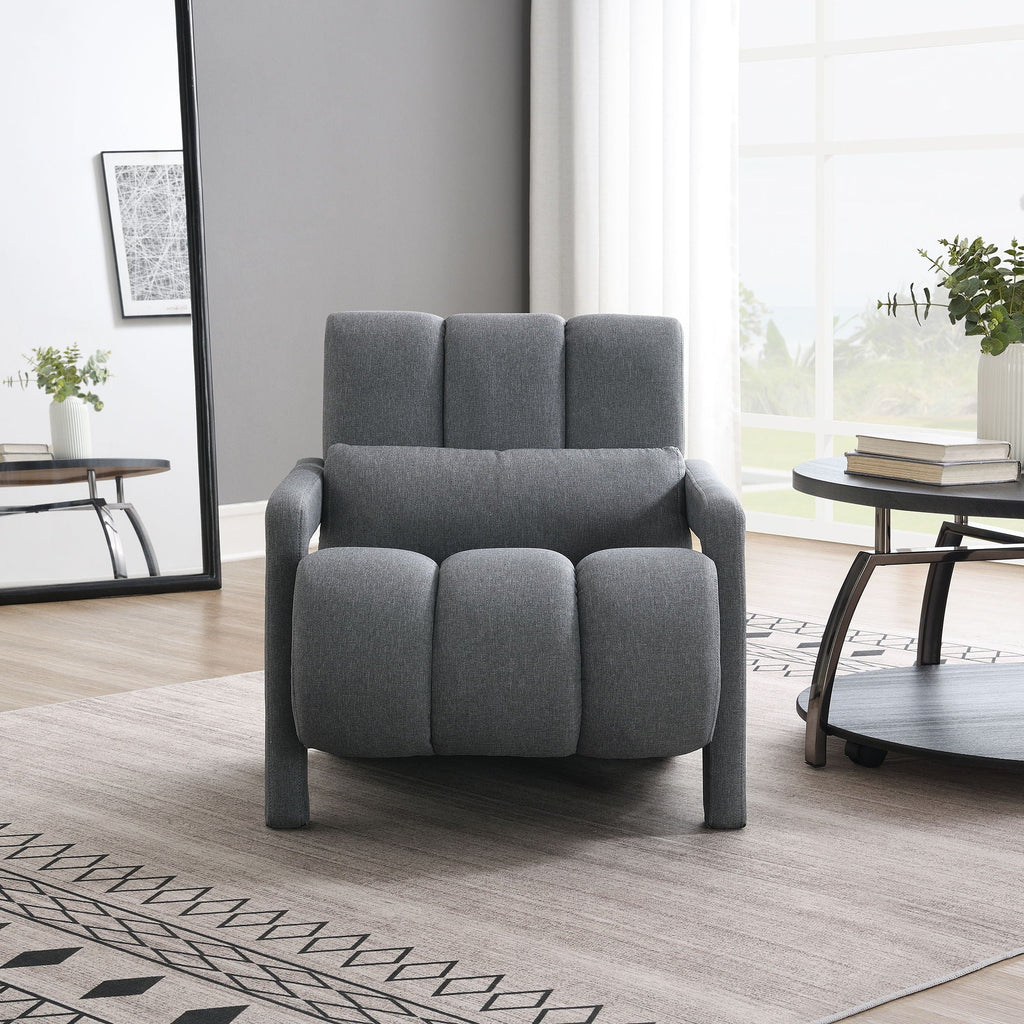 Modern Upholstered Accent Chair with Pillow - Fabric