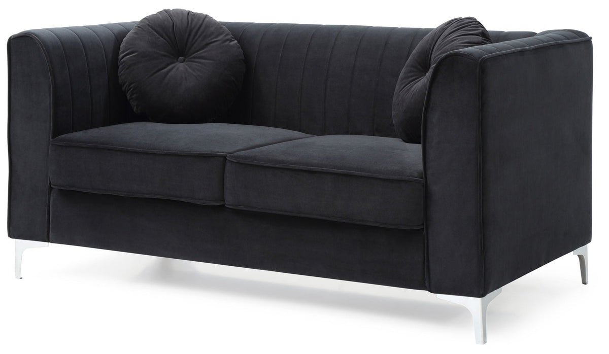 Glam Styled Micro Suede Loveseat
