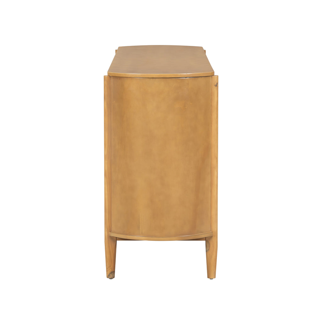 Stylish Large Storage Cabinet with 4 Doors – Solid Wood and Glass