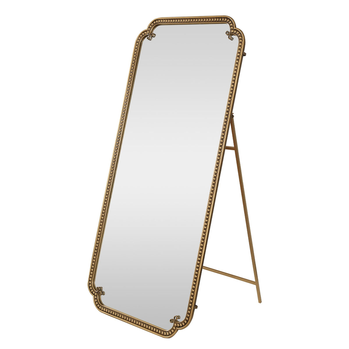 Full Length Mirror With Stand - Antique Gold Floor Mirror for Bedroom