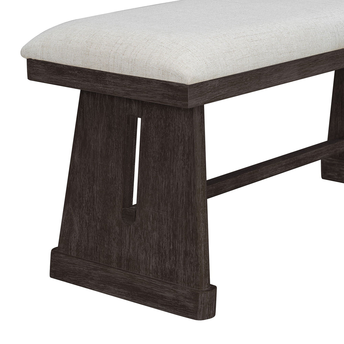 6 Piece Dining Room Set with Upholstered Chairs & Padded Bench - Light or Dark Brown