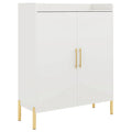 6 Tier Entryway Shoe Cabinet with Doors - Wood & Metal - Light Brown or White